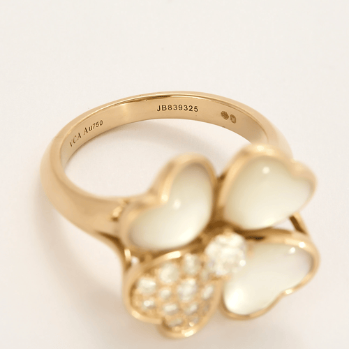 Bague 61 Van Cleef & Arpels - Cosmos - Bague en or rose, nacre et diamants 58 Facettes DV23486-3