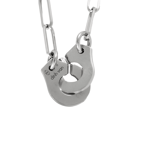 Collier DINH VAN - Collier menottes R10 en or blanc 58 Facettes DV17080-3
