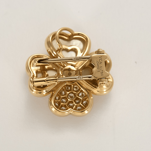 Broche Van Cleef & Arpels - Cosmos - Broche transformable en or rose ,nacre blanche et diamants 58 Facettes DV23486-4