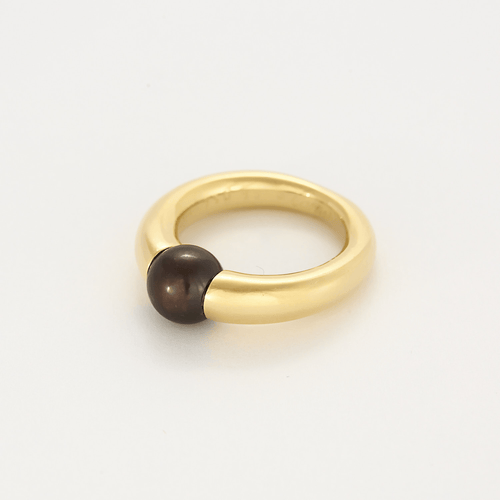 Bague 52 Cartier, Bague jonc bombé en or jaune 18k et perle de Tahiti 58 Facettes DV0054-1-52-1