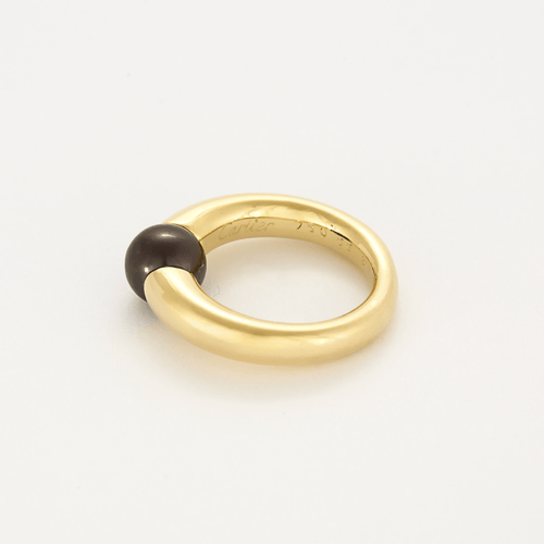 Bague 52 Cartier, Bague jonc bombé en or jaune 18k et perle de Tahiti 58 Facettes DV0054-1-52-1