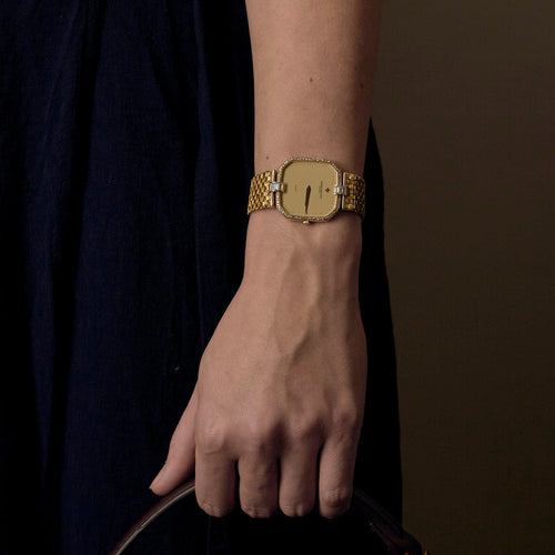 Montre Vacheron Constantin - Montre en or jaune à boitier carré à pans coupés à mouvement quartz 58 Facettes DV26220-7