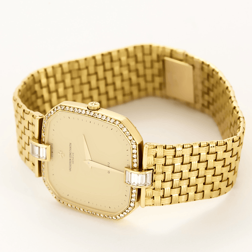 Montre Vacheron Constantin - Montre en or jaune à boitier carré à pans coupés à mouvement quartz 58 Facettes DV26220-7