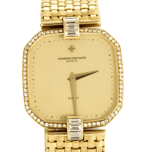 Montre Vacheron Constantin - Montre en or jaune à boitier carré à pans coupés à mouvement quartz 58 Facettes DV26220-7