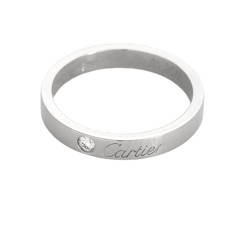 Bague 54 Cartier - Alliance C - Bague en platine et diamant 58 Facettes DV23110-1