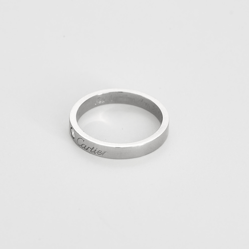 Bague 54 Cartier - Alliance C - Bague en platine et diamant 58 Facettes DV23110-1