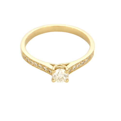 Bague 52,5 Bague Solitaire en or jaune et diamants 58 Facettes DV26763-1-525-6