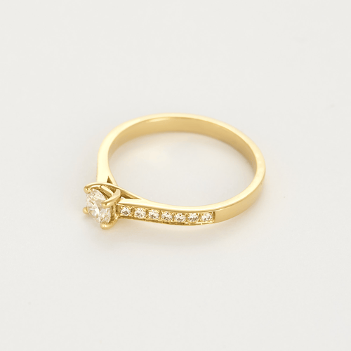 Bague 52,5 Bague Solitaire en or jaune et diamants 58 Facettes DV26763-1-525-6