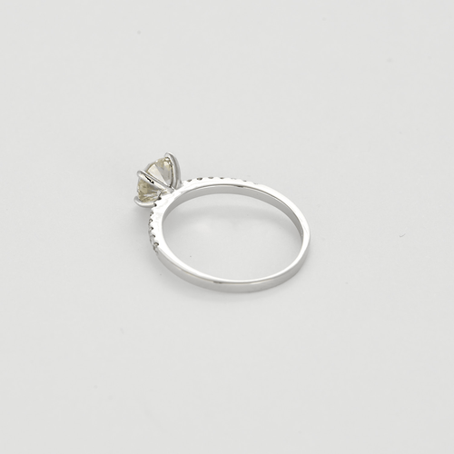 Bague 51 Bague en or 14K et diamant fancy Yellow gray 58 Facettes DV26491-1