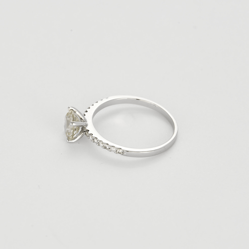 Bague 51 Bague en or 14K et diamant fancy Yellow gray 58 Facettes DV26491-1