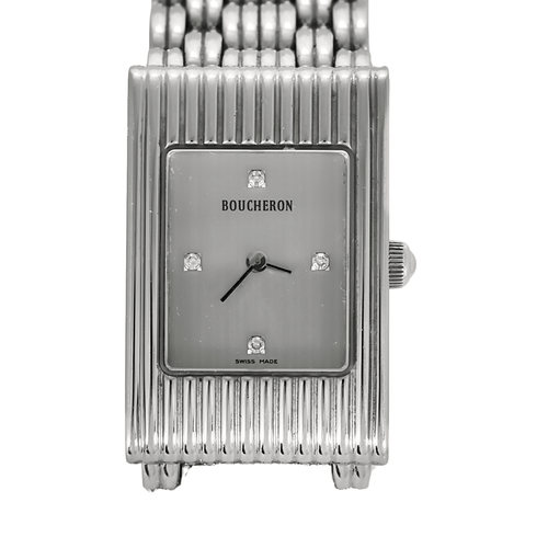 Montre BOUCHERON - Reflet - Montre en acier à mouvement quartz et boitier rectangulaire 58 Facettes DV26404-1