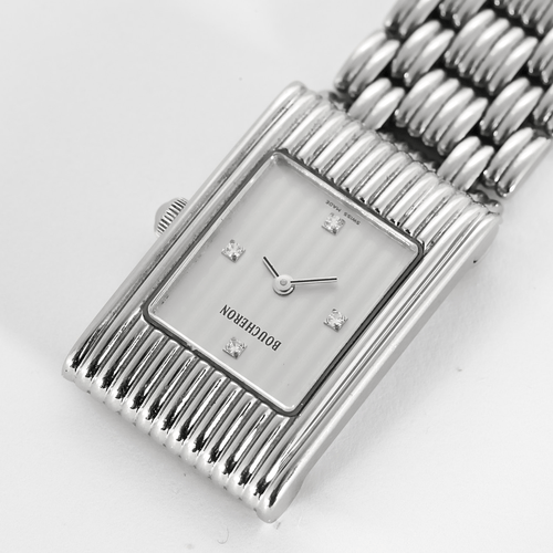 Montre BOUCHERON - Reflet - Montre en acier à mouvement quartz et boitier rectangulaire 58 Facettes DV26404-1
