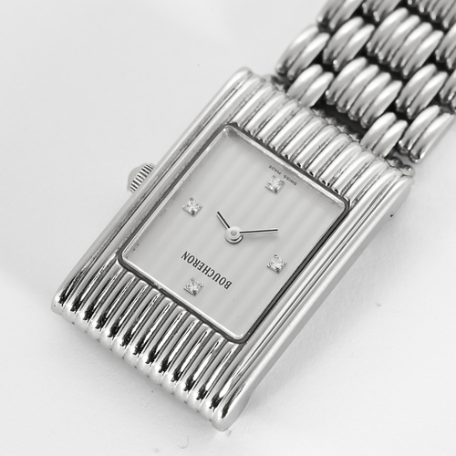 Montre BOUCHERON - Reflet - Montre en acier à mouvement quartz et boitier rectangulaire 58 Facettes DV26404-1