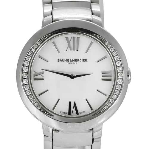Montre Baume et Mercier - Montre de dame en acier et diamants 58 Facettes DV25965-1