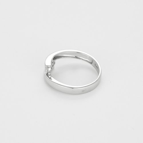 Bague 54 Bague trilogie en or gris et diamants 58 Facettes DV26555-1
