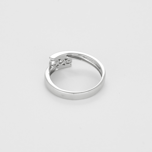 Bague 54 Bague trilogie en or gris et diamants 58 Facettes DV26555-1