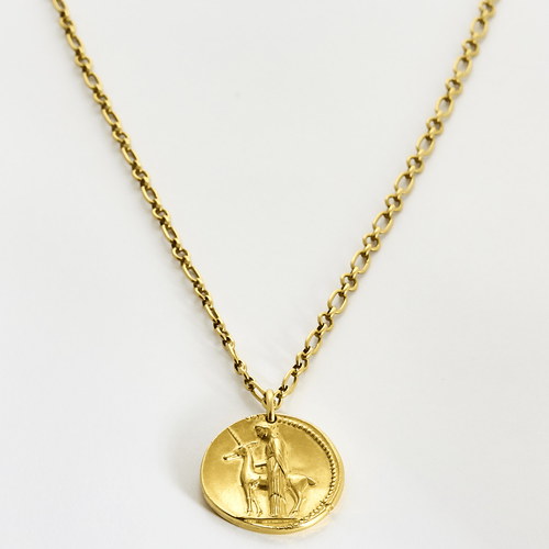 Collier Van Cleef & Arpels - Georges Lenfant -  Rare Chaine et Pendentif Zodiaque "Vierge" en or jaune 58 Facettes DDV26700-1