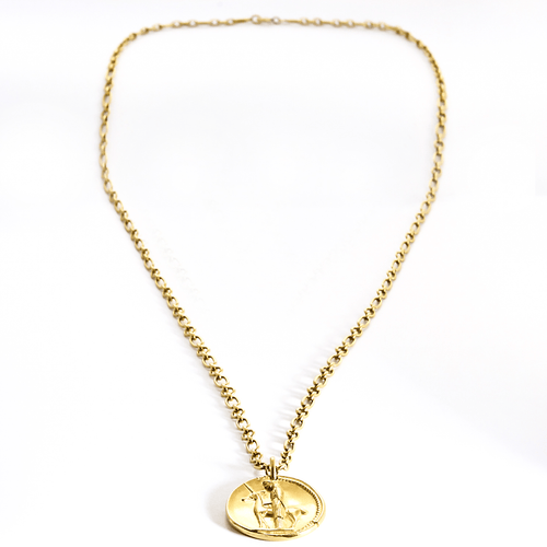 Collier Van Cleef & Arpels - Georges Lenfant -  Rare Chaine et Pendentif Zodiaque "Vierge" en or jaune 58 Facettes DDV26700-1