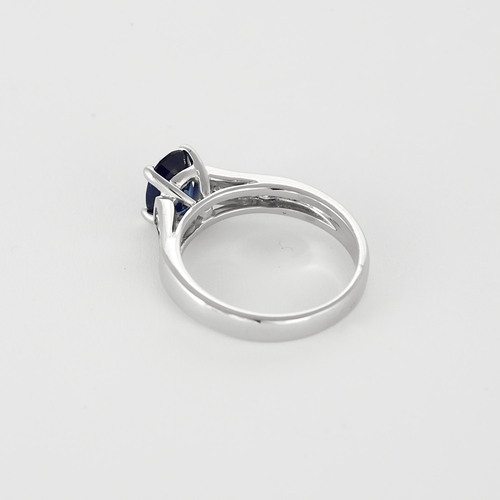 Bague 54 Bague en or gris saphir et diamants 58 Facettes DV25209-3
