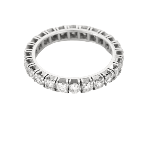 Bague 51 Alliance américaine or blanc et diamants 58 Facettes DV25505-4