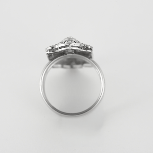 Bague 58 Bague de style Art déco en platine et or blanc, diamants 58 Facettes DV26220-5-58-2