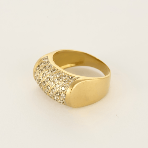 Bague 57,5 Bague de type chevalière en or jaune et diamants 58 Facettes DV25801-6-575-5