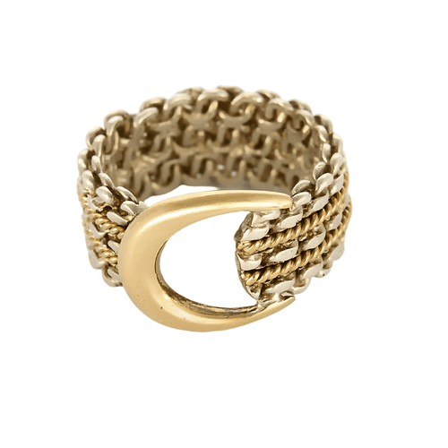 Bague 51 Hermes - Rare Bague Etrier en or et argent 58 Facettes DV25505-10