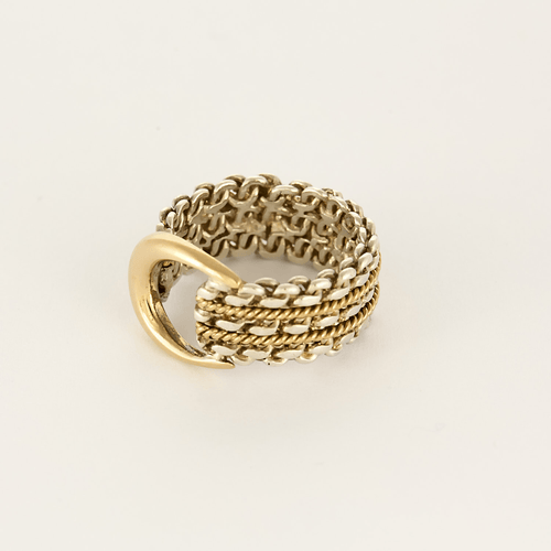 Bague 51 Hermes - Rare Bague Etrier en or et argent 58 Facettes DV25505-10