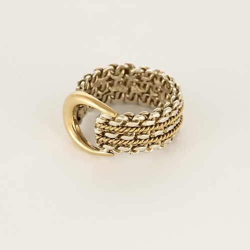 Bague 51 Hermes - Rare Bague Etrier en or et argent 58 Facettes DV25505-10