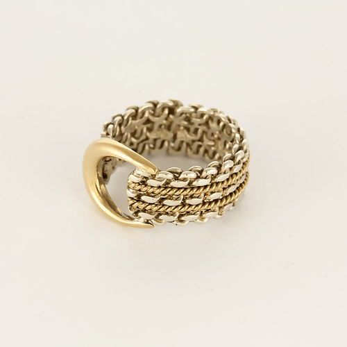 Bague 51 Hermes - Rare Bague Etrier en or et argent 58 Facettes DV25505-10