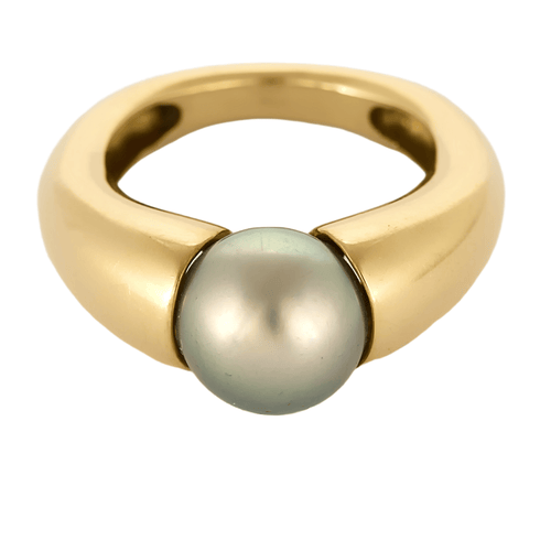 Bague 54 Bague en or jaune et perle de Tahiti 58 Facettes DV0640-15-54-3