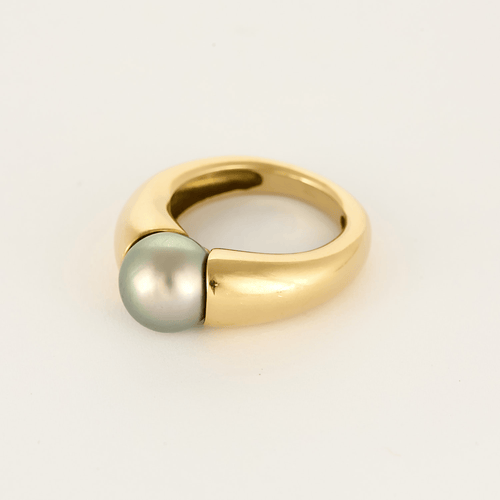 Bague 54 Bague en or jaune et perle de Tahiti 58 Facettes DV0640-15-54-3