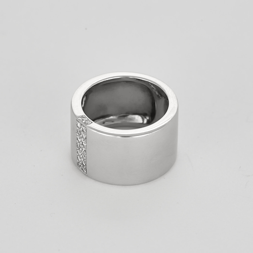 Bague 46 Bague bandeau en or blanc et diamants 58 Facettes DV15938-6-46-2