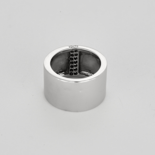Bague 46 Bague bandeau en or blanc et diamants 58 Facettes DV15938-6-46-2
