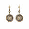 Boucles d'oreilles Boucles d'oreilles dormeuses à motif de rosaces en or jaune, argent, diamants et saphirs 58 Facettes DV25262-1