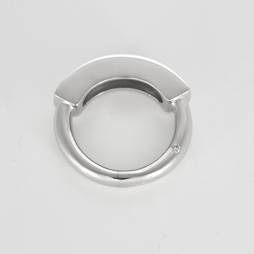 Bague 47 Bague en or blanc à pont 58 Facettes DV15938-5-47-2