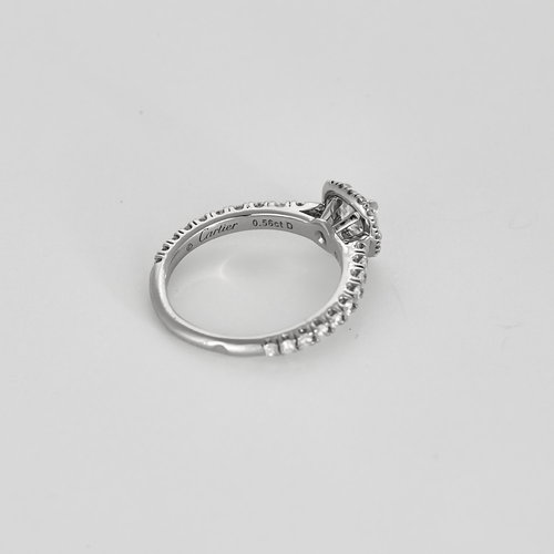 Bague 53 CARTIER - Destinée - Bague en platine et diamants 58 Facettes DV26954-1-53-2