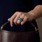 Bague 48 Bague en or gris turquoise et lignes diamants 58 Facettes DV22972-33-48-2
