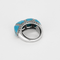 Bague 48 Bague en or gris turquoise et lignes diamants 58 Facettes DV22972-33-48-2