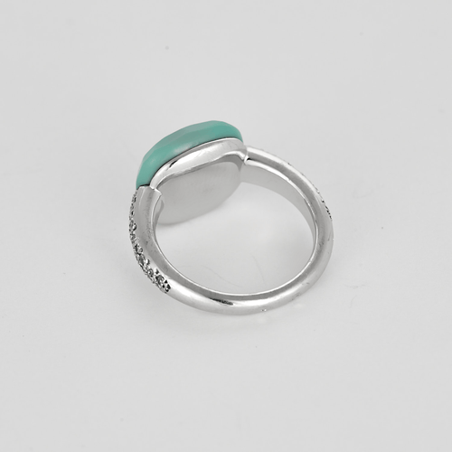 Bague 51 POMELLATO - Capri - Bague en or gris , diamants et turquois 58 Facettes DV24918-1