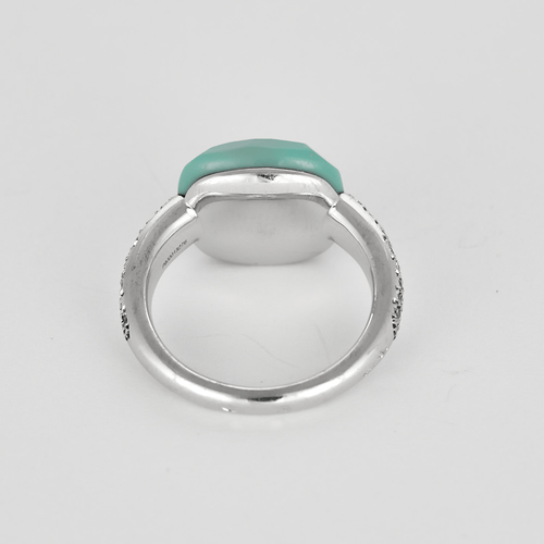 Bague 51 POMELLATO - Capri - Bague en or gris , diamants et turquois 58 Facettes DV24918-1