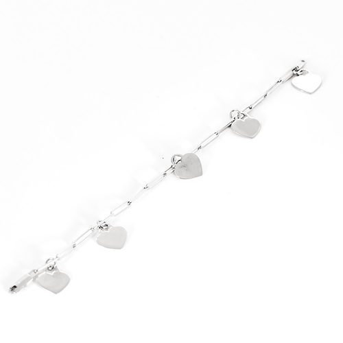 Bracelet Dinh Van - Bracelet en or blanc et pampilles coeur 58 Facettes DV15938-14