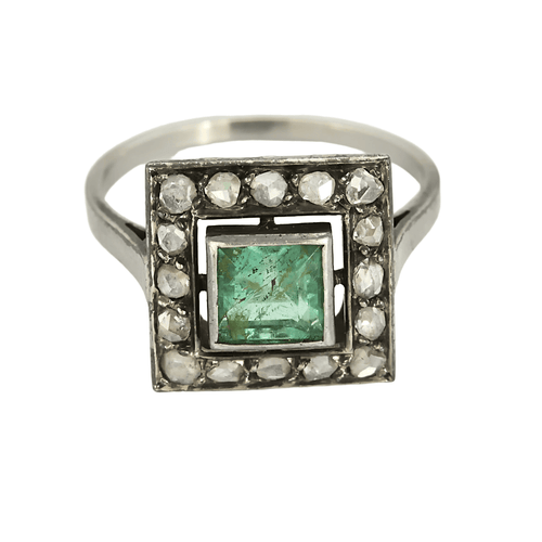 Bague 52,5 Bague en or gris, émeraude et diamants 58 Facettes DV22972-45-525-6