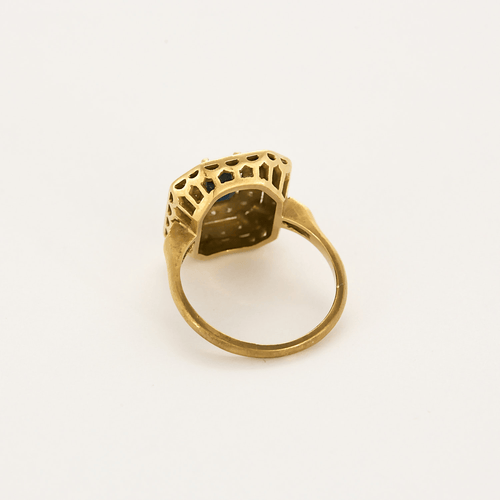 Bague 50 Bague en or jaune, saphir et diamants 58 Facettes DV22972-32-50-2