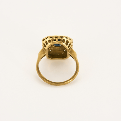 Bague 50 Bague en or jaune, saphir et diamants 58 Facettes DV22972-32-50-2