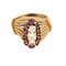 Bague 46 Bague en fils d'or jaune, platine, diamants et rubis 58 Facettes DV22972-42-46-2