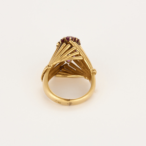 Bague 46 Bague en fils d'or jaune, platine, diamants et rubis 58 Facettes DV22972-42-46-2