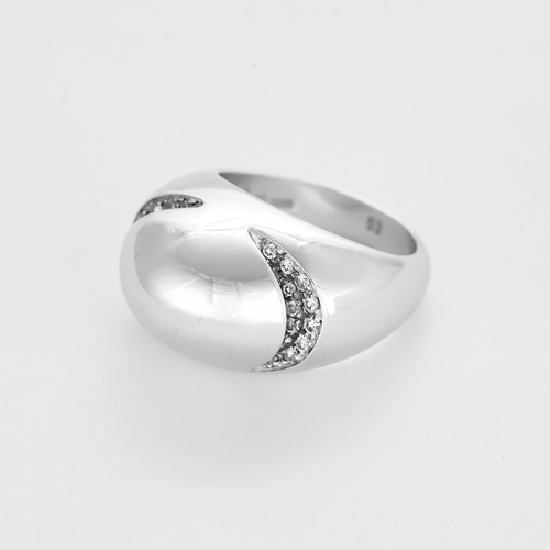 Bague 53 BULGARI - Dôme - Bague en or gris et diamants 58 Facettes DV22972-28-53-2