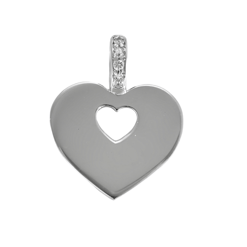 Pendentif Poiray - "Coeur secret" - Pendentif en or gris et diamants 58 Facettes DV26545-1
