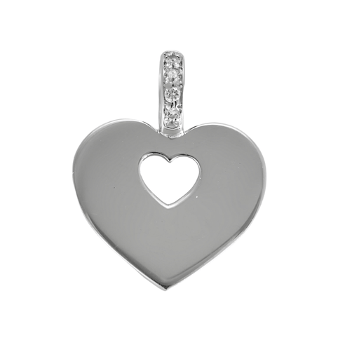 Pendentif Poiray - "Coeur secret" - Pendentif en or gris et diamants 58 Facettes DV26545-1
